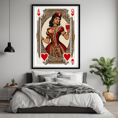 Queen of Hearts Digital Coloured -  Wall Art