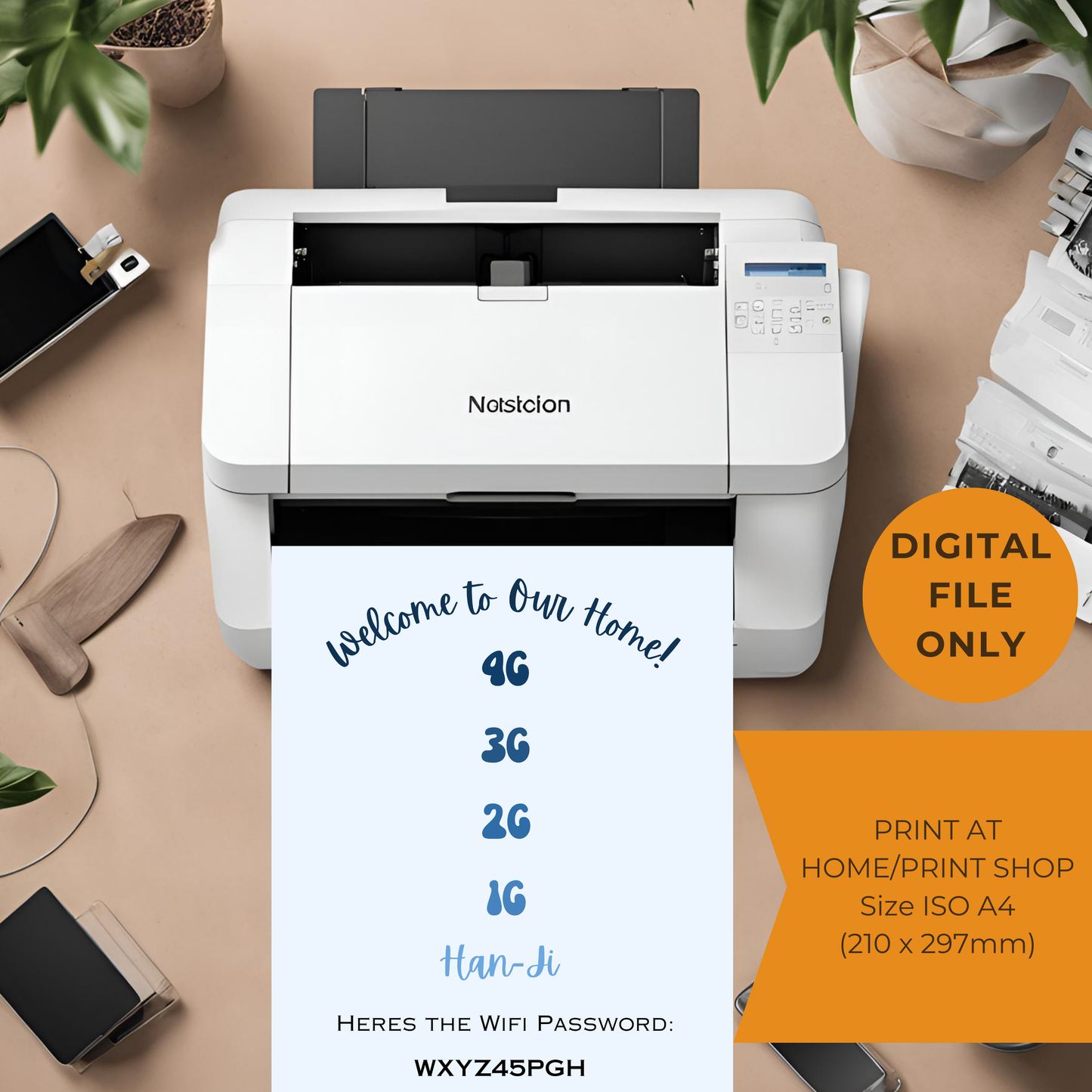 Home Wifi Password Print Digital Download - Online Template
