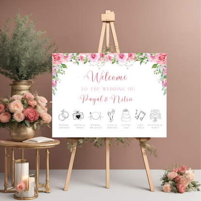 Roses Wedding Timeline Digital Download - Online Template