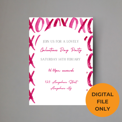 Galentines Invite Pink Kisses