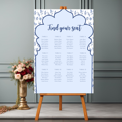 Blue Seating Plan Digital Download - Online Template