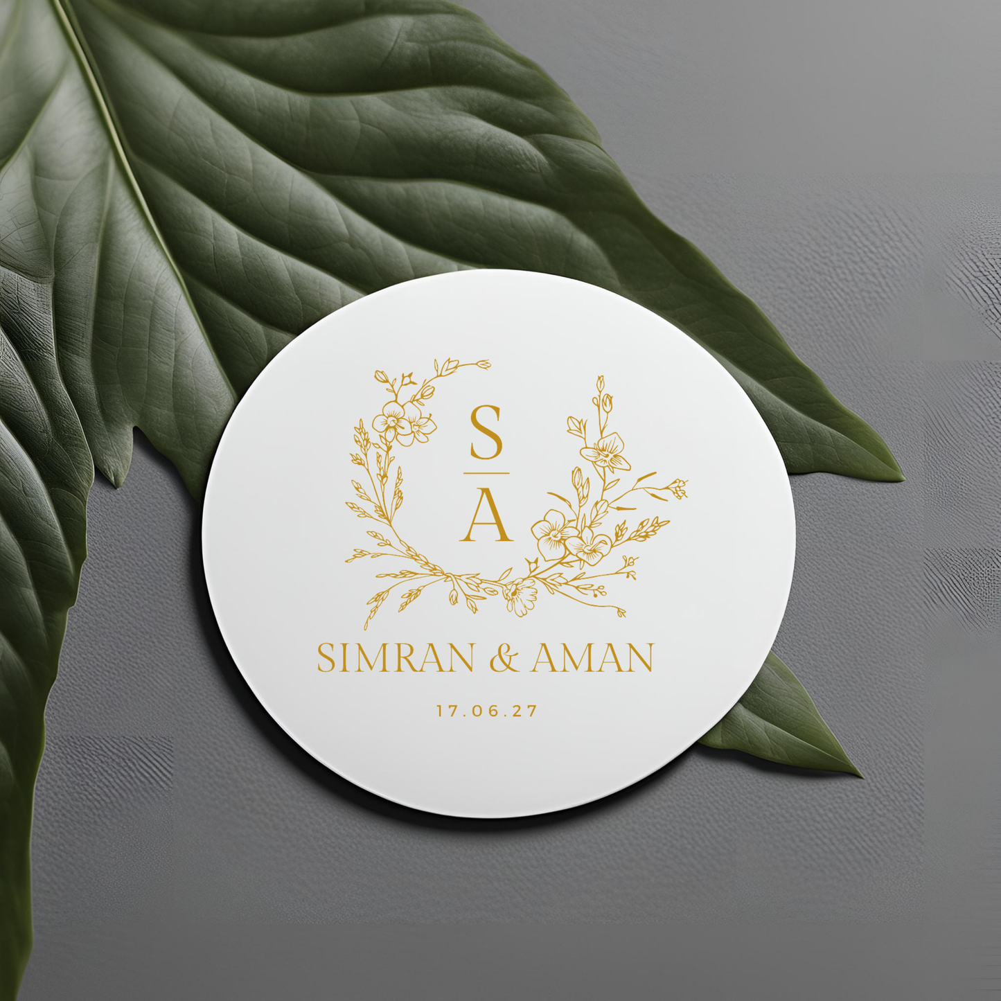 Gold Floral Monogram Digital Download - Online Template