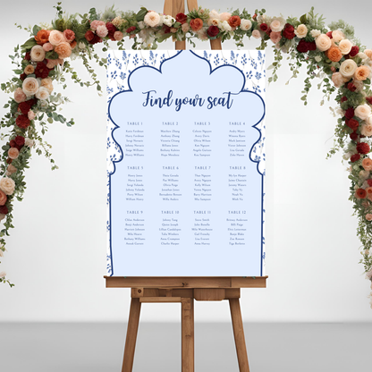 Blue Seating Plan Digital Download - Online Template