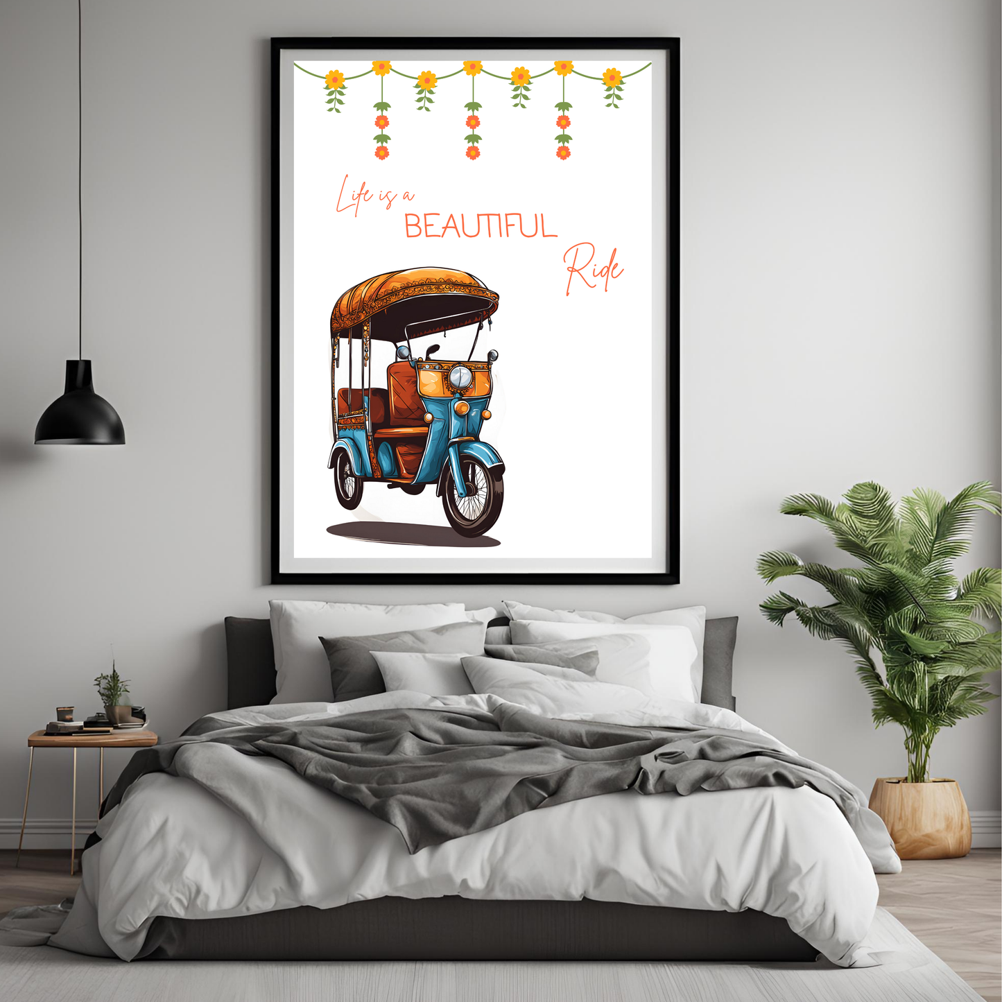 Indian Auto Took Took Life Is a Beautiful Ride Digital Print