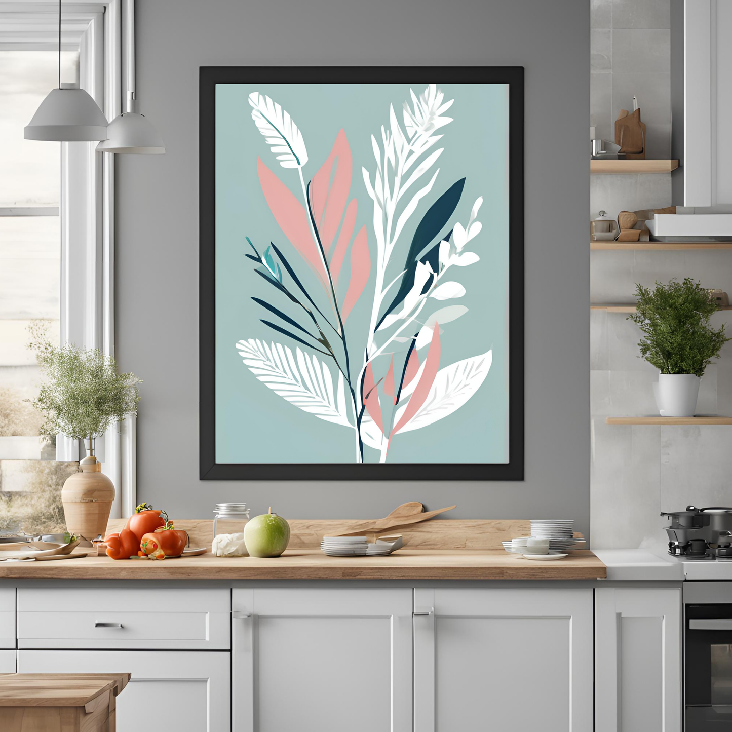 Botanical Print Peach Wall Art Digital Download