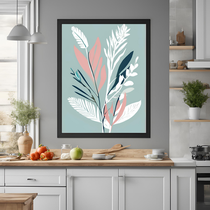 Botanical Print Peach Wall Art Digital Download