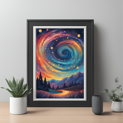 Rainbow Forest Sky Wall Art Digital Download