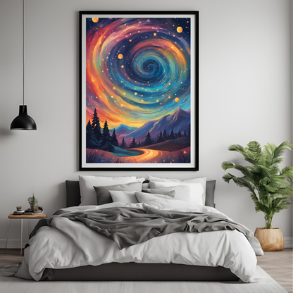 Rainbow Forest Sky Wall Art Digital Download
