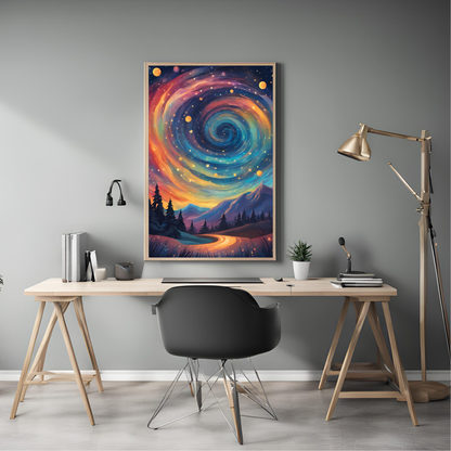 Rainbow Forest Sky Wall Art Digital Download