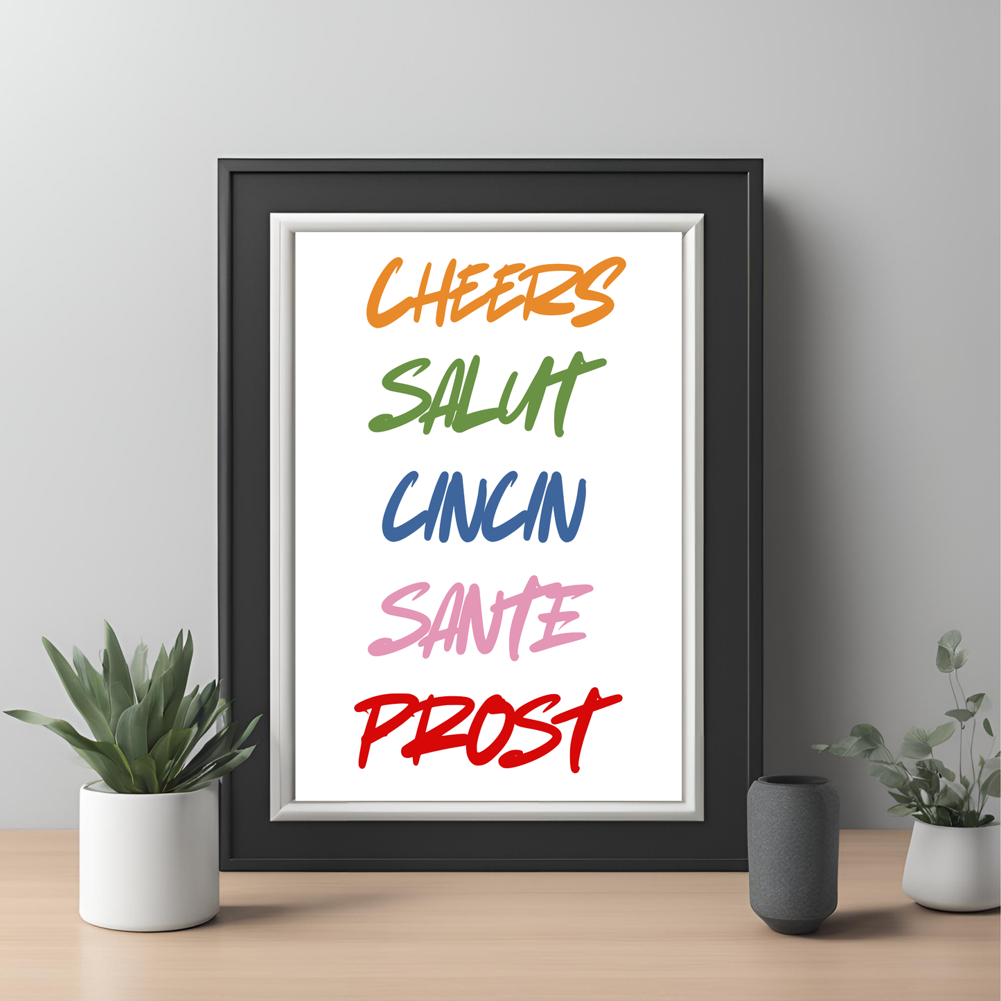 Rainbow Kitchen Print Cheers Wall Art Digital Download
