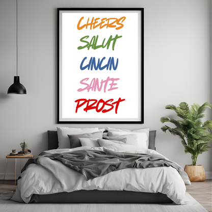 Rainbow Kitchen Print Cheers Wall Art Digital Download