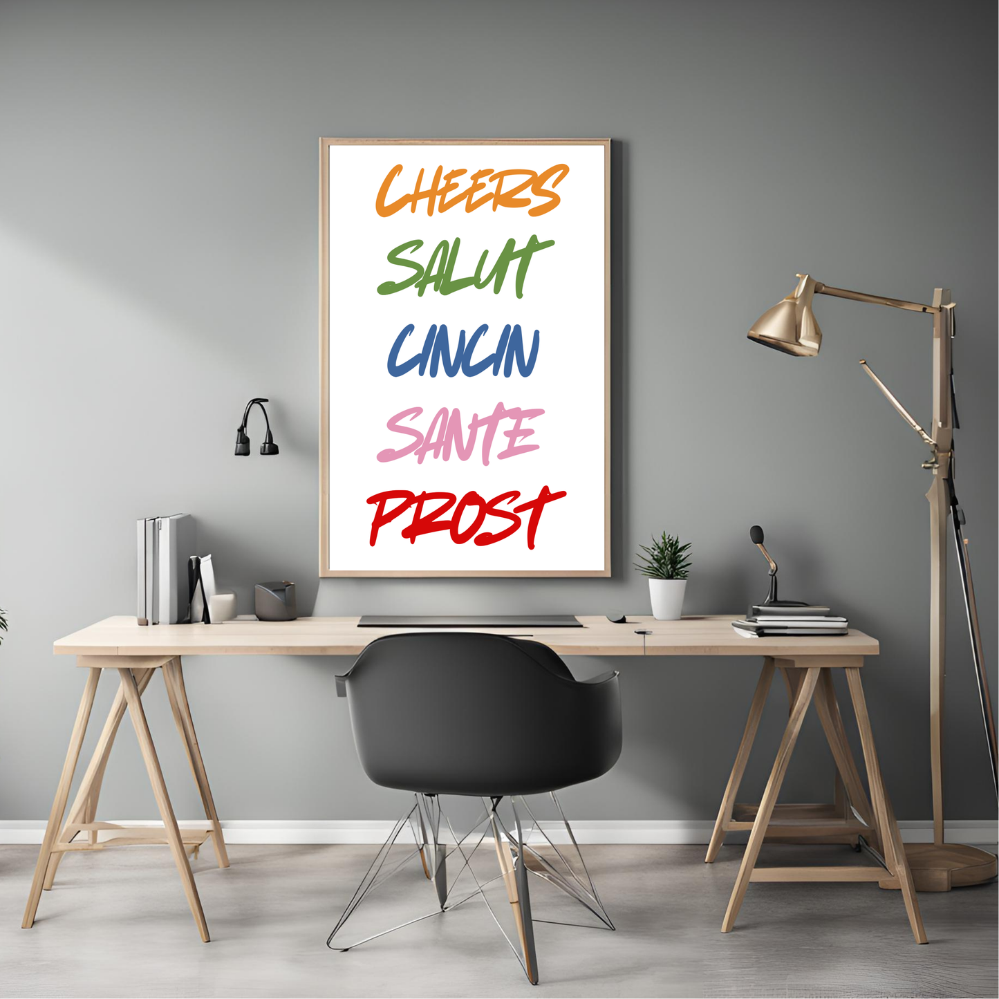 Rainbow Kitchen Print Cheers Wall Art Digital Download