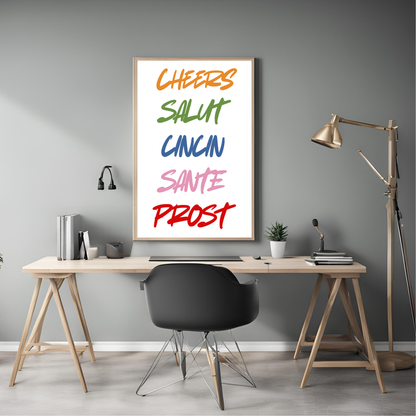 Rainbow Kitchen Print Cheers Wall Art Digital Download