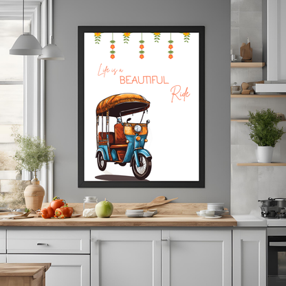 Indian Auto Took Took Life Is a Beautiful Ride Digital Print