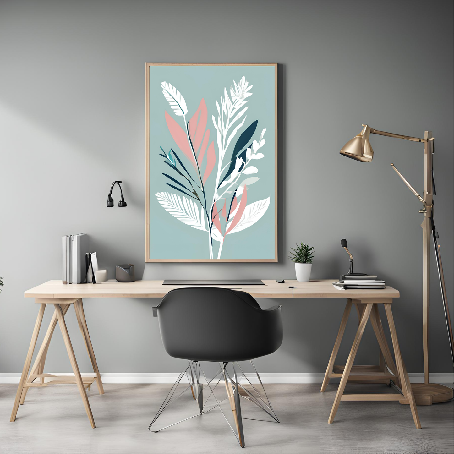 Botanical Print Peach Wall Art Digital Download