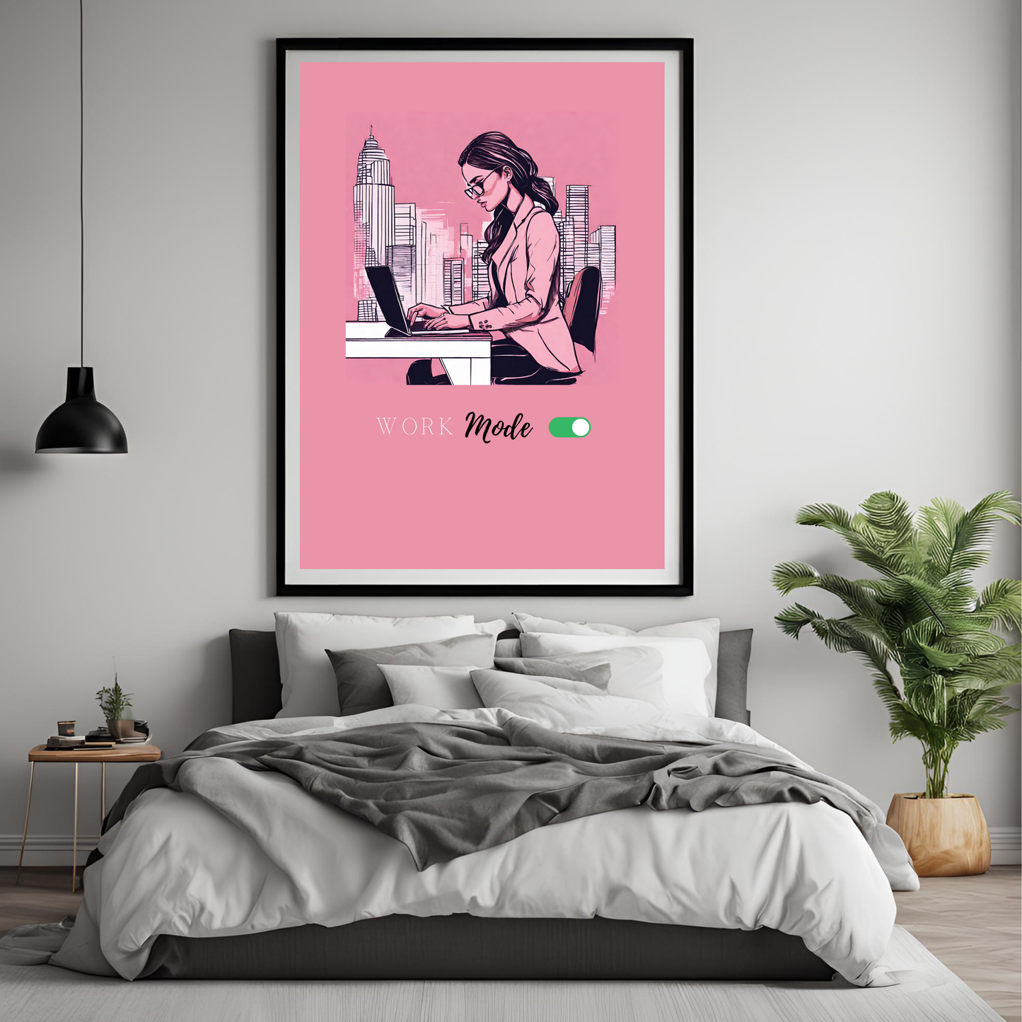 Digital Art - Work Mode A4 Framed Print