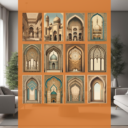 Islamic Vintage Printable Mosque Architecture Digital Prints 17pcs- Instant Download