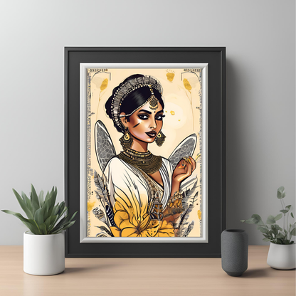 South Asian Queen Bee - Digital Printable Wall Art