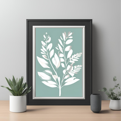 Botanical Print Sage Green Wall Art Digital Download