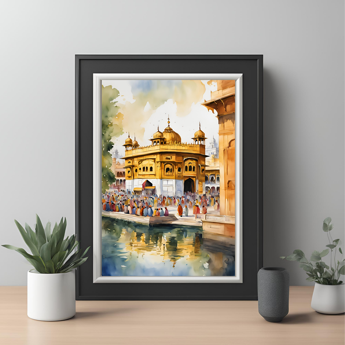 Amritsar Watercolor Painting, India Travel Poster - Digital File