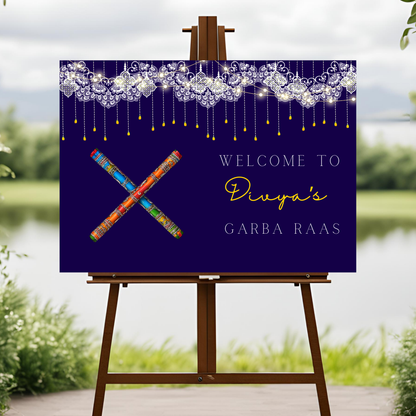 Decor Garba Party Entrance Board Digital Download - Online Template