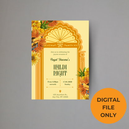 Haldi Border Invite Digital Download - Online Template