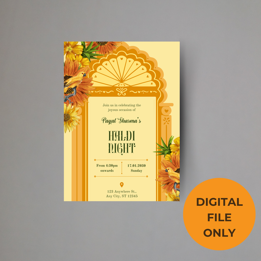 Haldi Border Invite Digital Download - Online Template