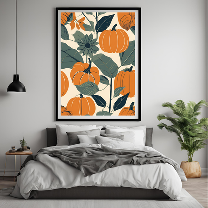Pumpkins and Sunflowers Collage Wall Art Digital Download