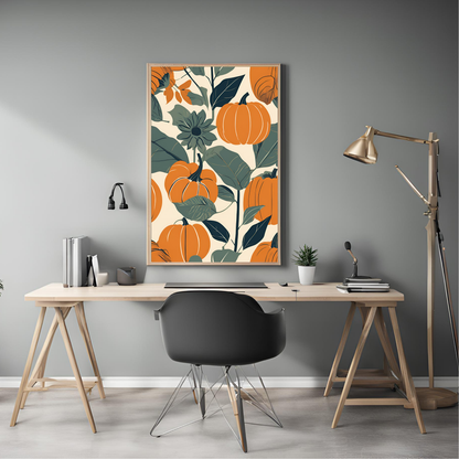 Pumpkins and Sunflowers Collage Wall Art Digital Download