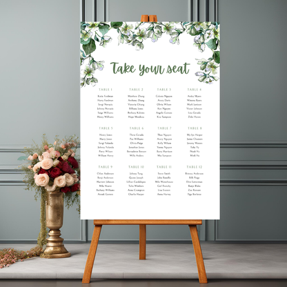 Leaf Seating Plan Digital Download - Online Template