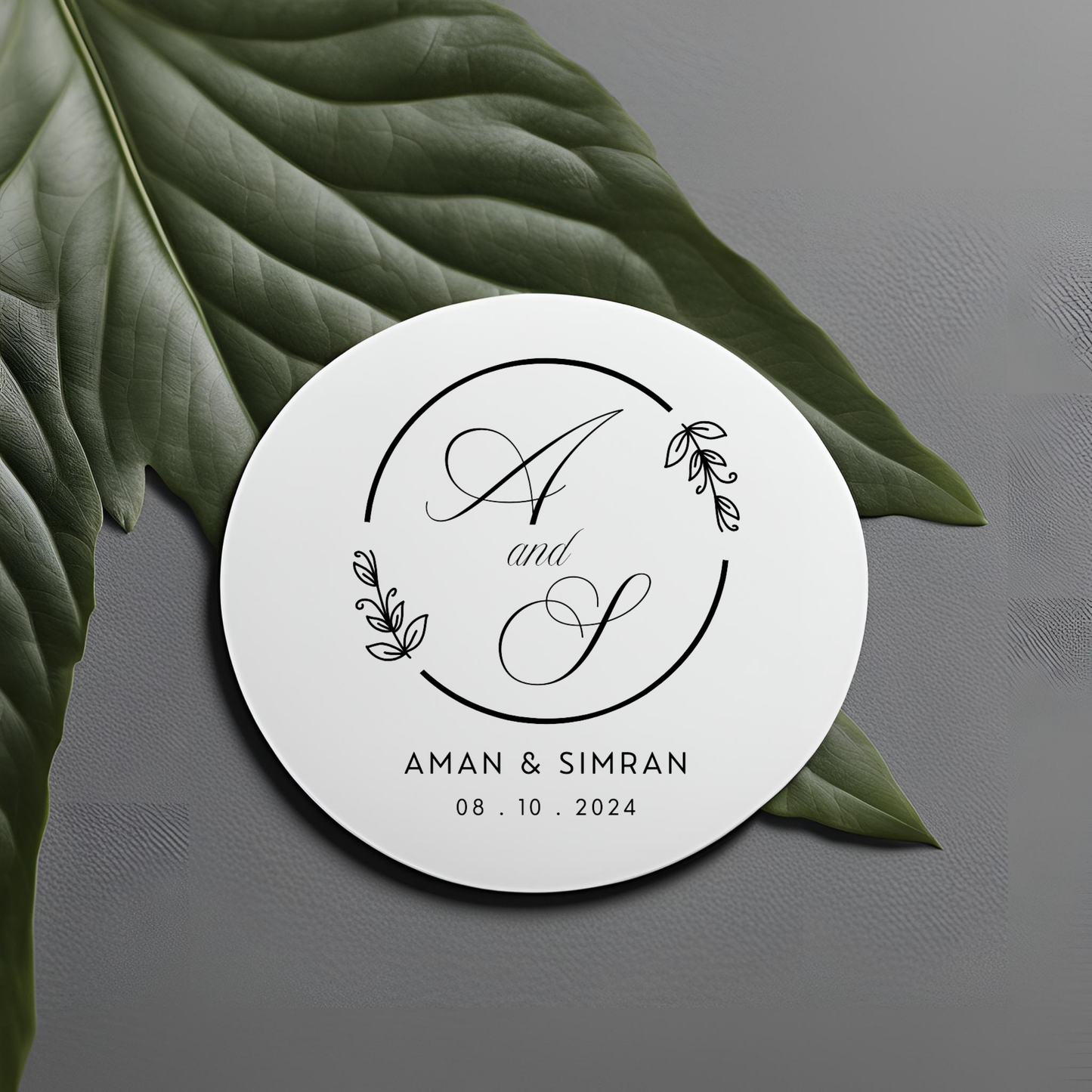 Black Floral Monogram Digital Download - Online Template