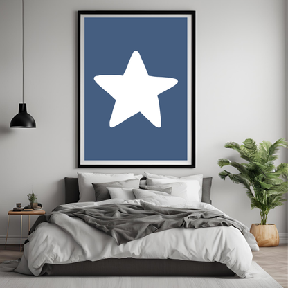 Blue Star Nursery Print Wall Art Digital Download