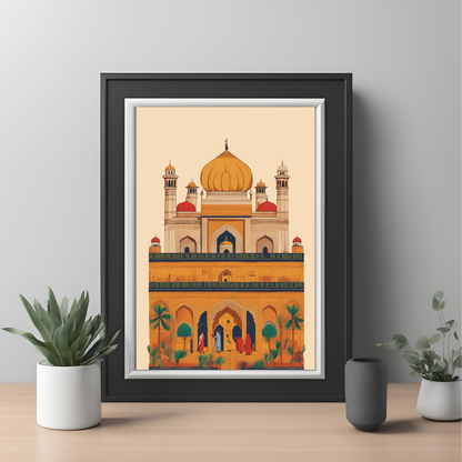 India Punjab Black Framed A4 Portrait Print