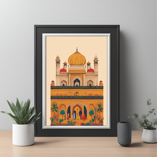 India Punjab Black Framed A4 Portrait Print