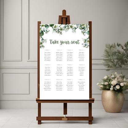 Leaf Seating Plan Digital Download - Online Template