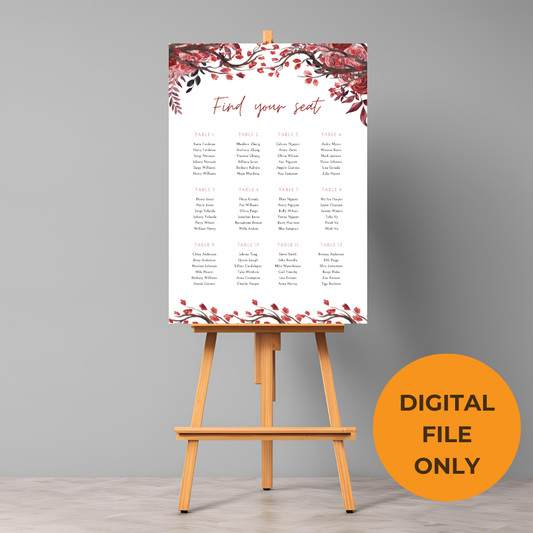 Blossom Seating Plan Digital Download - Online Template
