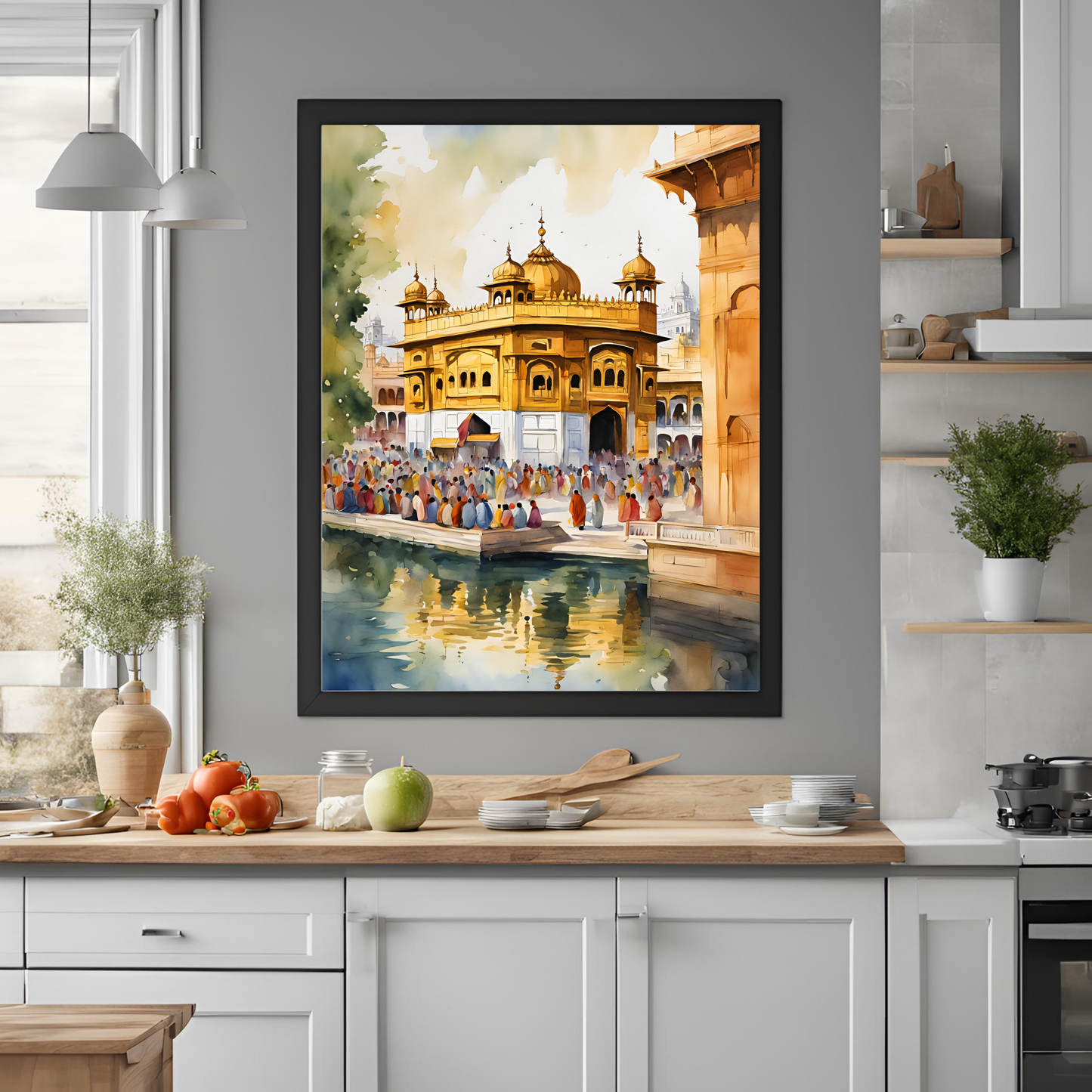 Amritsar Watercolor Painting, India Travel Poster - Digital File