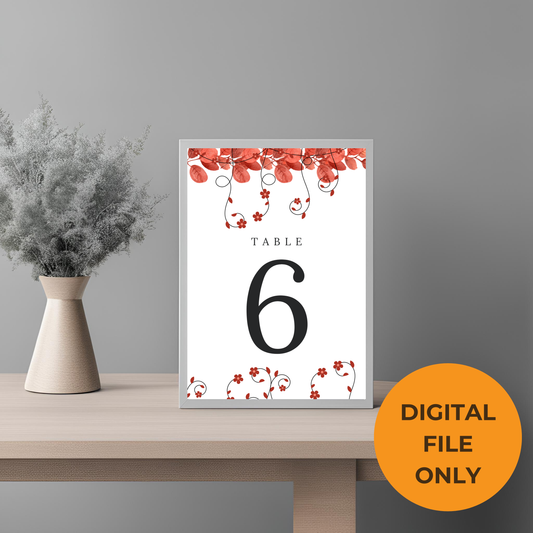 Floral Table No Digital Download - Online Template