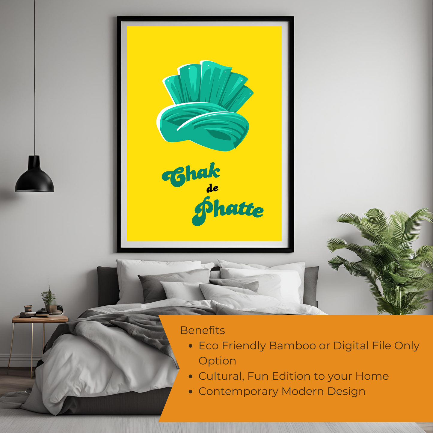 Chak De Phatte Black Framed A4 Portrait Print
