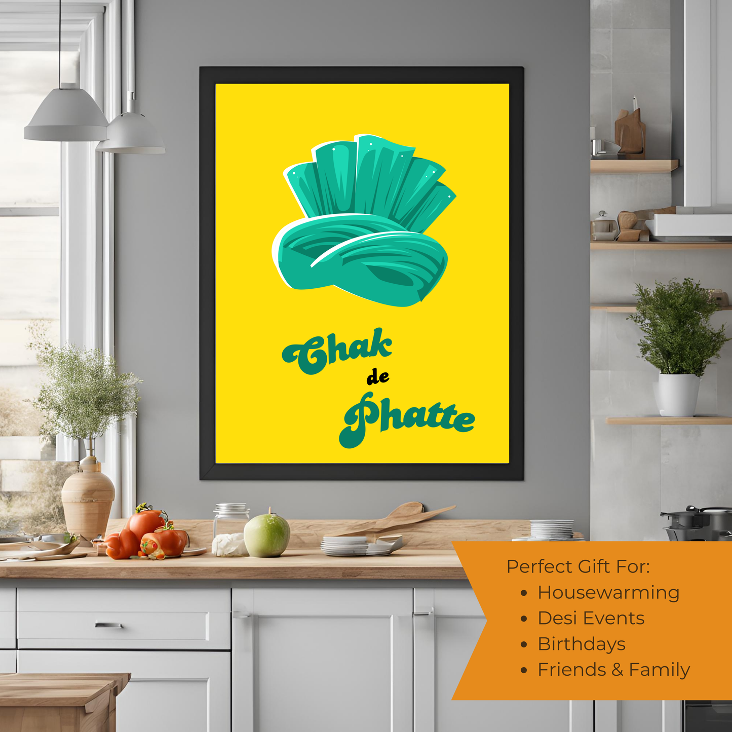 Chak De Phatte Black Framed A4 Portrait Print