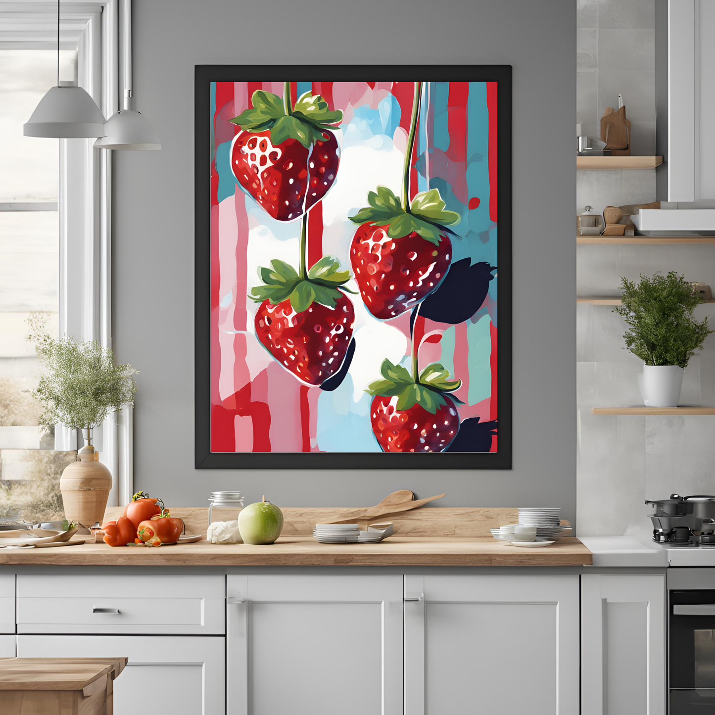 Disco Strawberries Art Print - Trendy Wall Art Poster