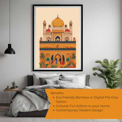 India Punjab Black Framed A4 Portrait Print