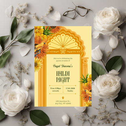 Haldi Border Invite Digital Download - Online Template