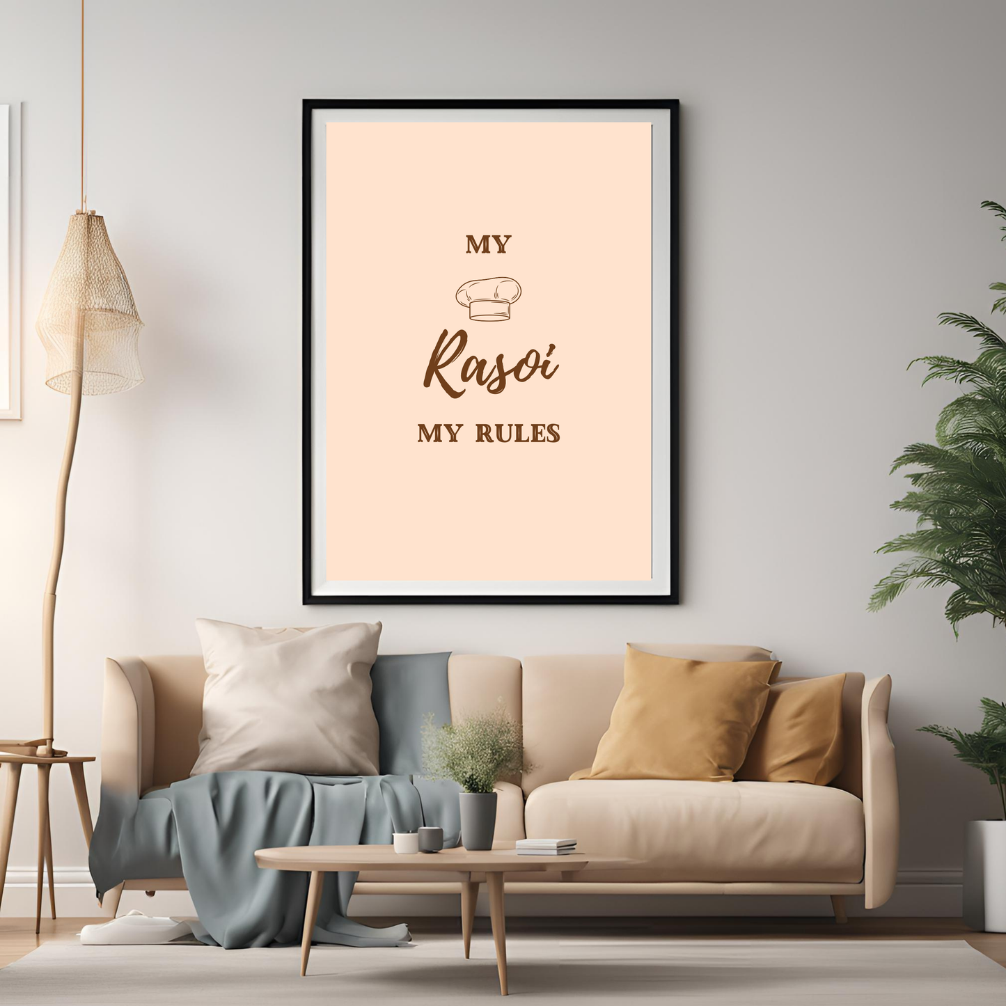 My Rasoi My Rules Framed A4 Print - Portrait/Black