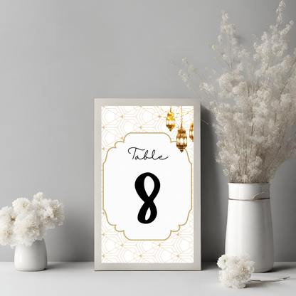 Peacock Table Number Digital Download - Online Template