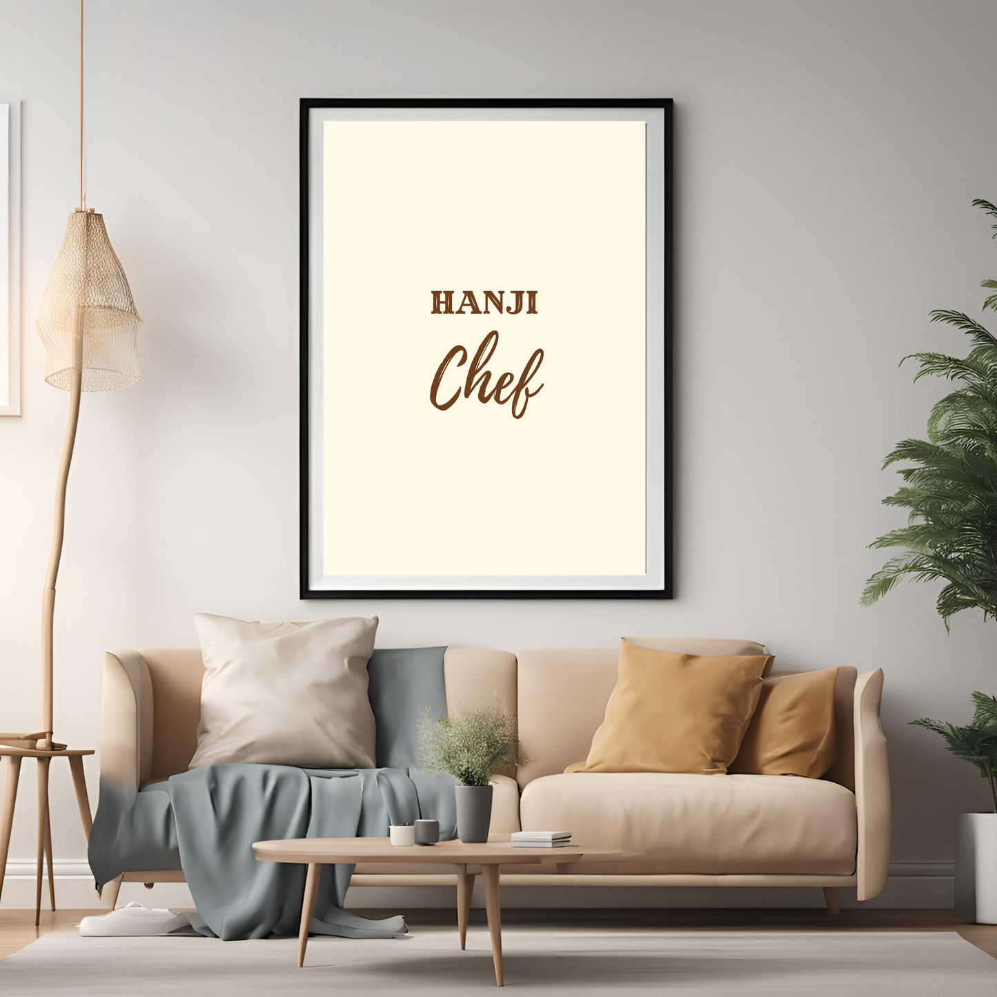 Hanji Chef Framed A4 Print - Portrait/Black