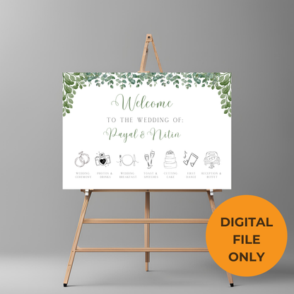 Leaf Wedding Timeline Digital Download - Online Template