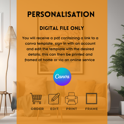 Book Lovers Customisable Print Digital Download - Online Template