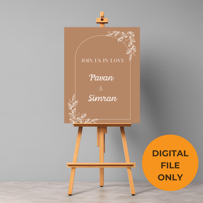 Beige Minimalist Calligraphy Welcome Board