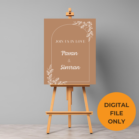 Beige Minimalist Calligraphy Welcome Board